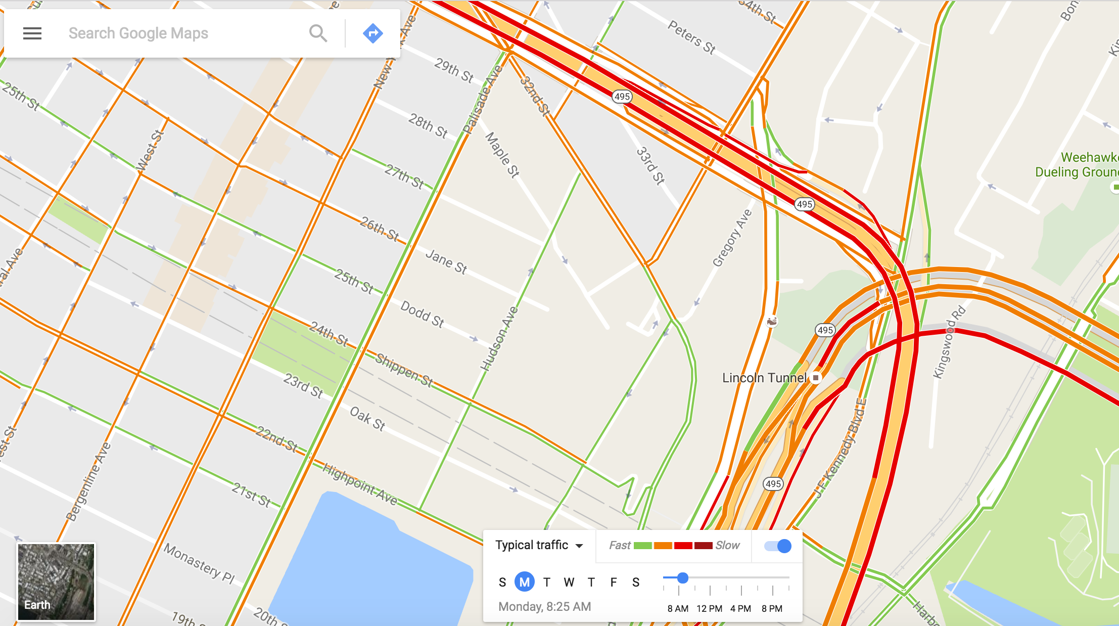 google maps traffic at certain time