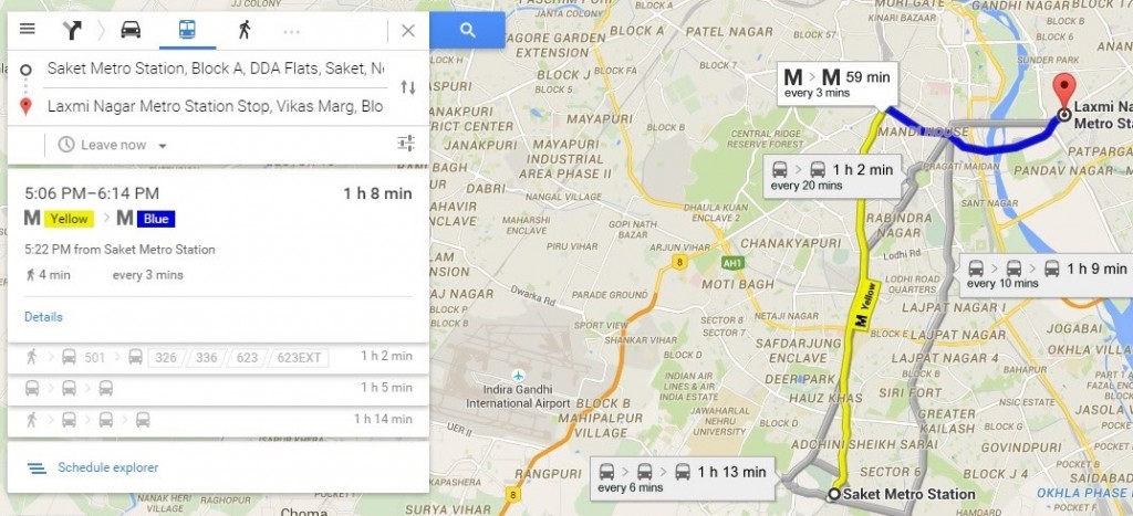 Google Map Route Planner - Find live public transit and Estimated time ...