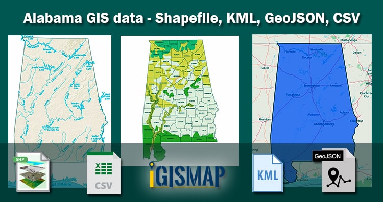 United States - Alabama GIS Data - Shapefiles, Kml, Csv, GeoJSON