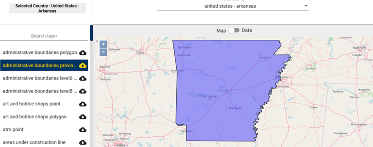 United States - Arkansas GIS data - Shapefile, Kml - Boundary, County ...