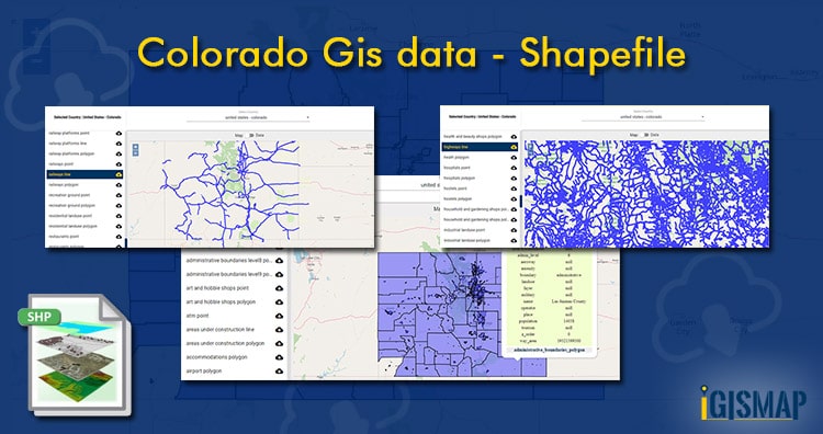 Colorado Gis Data Shapefile Administrative Boundary Polygon County Highway Railway 3334