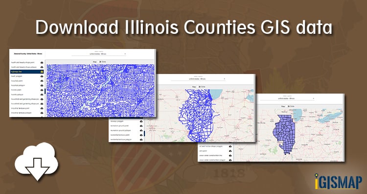 Download Illinois Counties Gis Data United States Railway Highway Line 9315