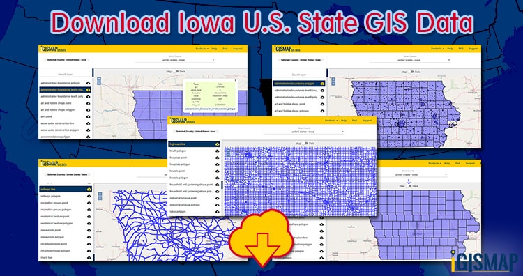 Download Iowa U.S. State GIS Data Counties, boundaries