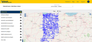 Download Indiana Counties GIS data - United States - Railways, Highway