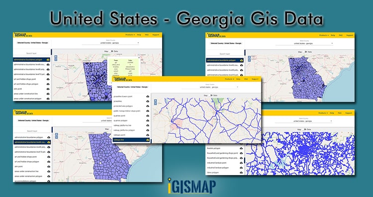 United States - Georgia GIS Data- shapefile, boundary, Counties 