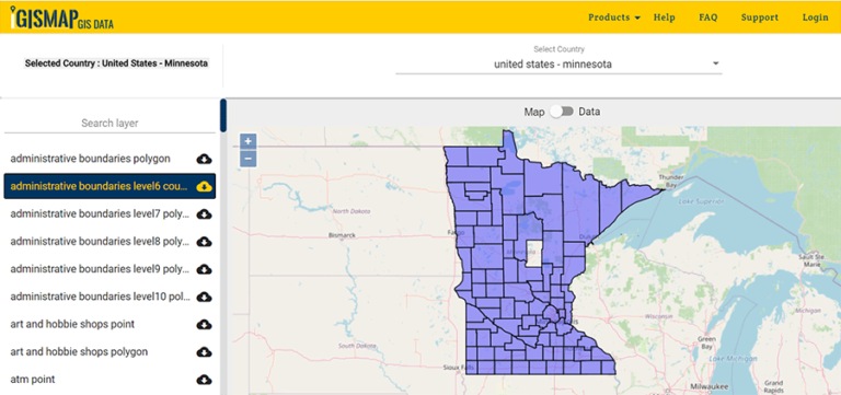 Download Minnesota Gis Maps - Boundary, County, Rail, Highway Line