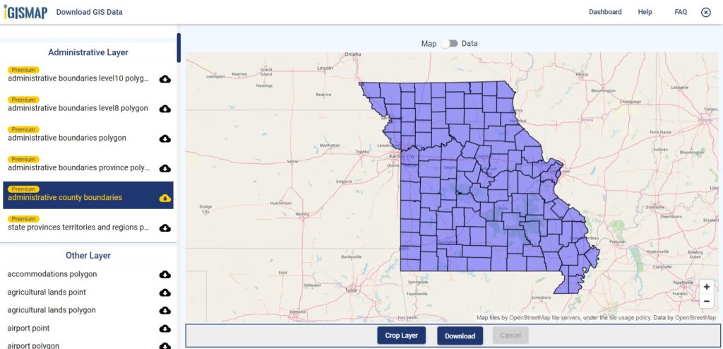 St Charles Mo Gis Download Missouri Gis Data Maps State, County- Shapefile, Rail, Highway  Line -