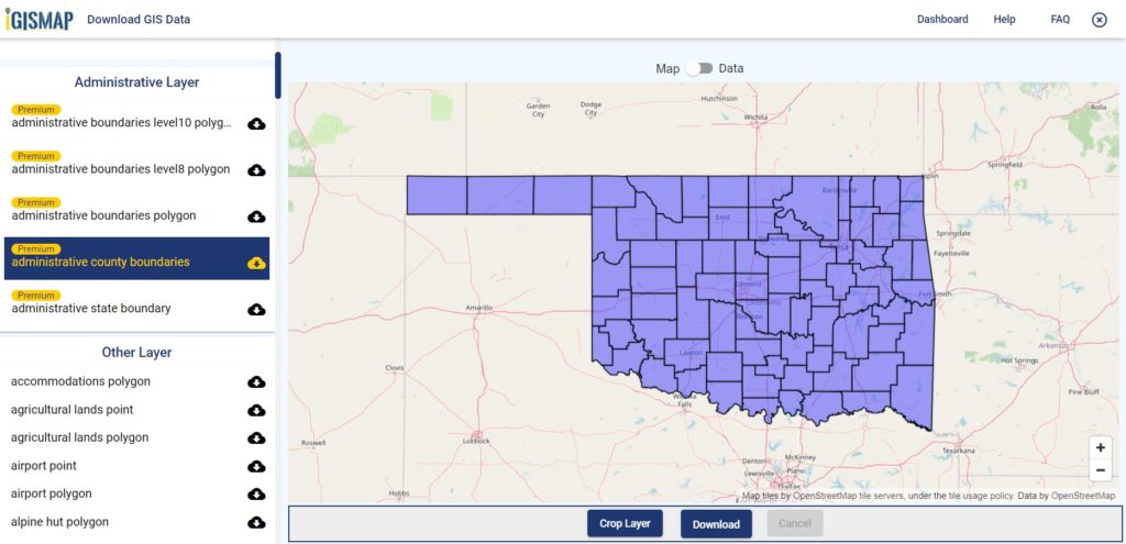 Pottawatomie County Ks Gis Download Oklahoma State Gis Maps – Boundary, Counties, Rail, Highway -