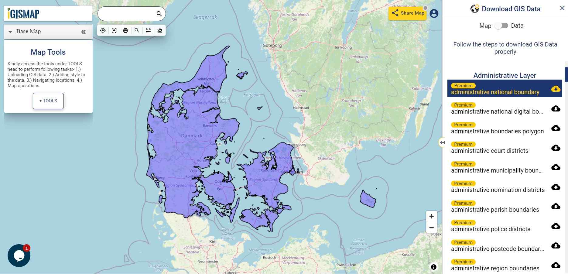 Download Denmark Administrative Boundary Shapefiles Regions Municipalities Postal Areas And More 