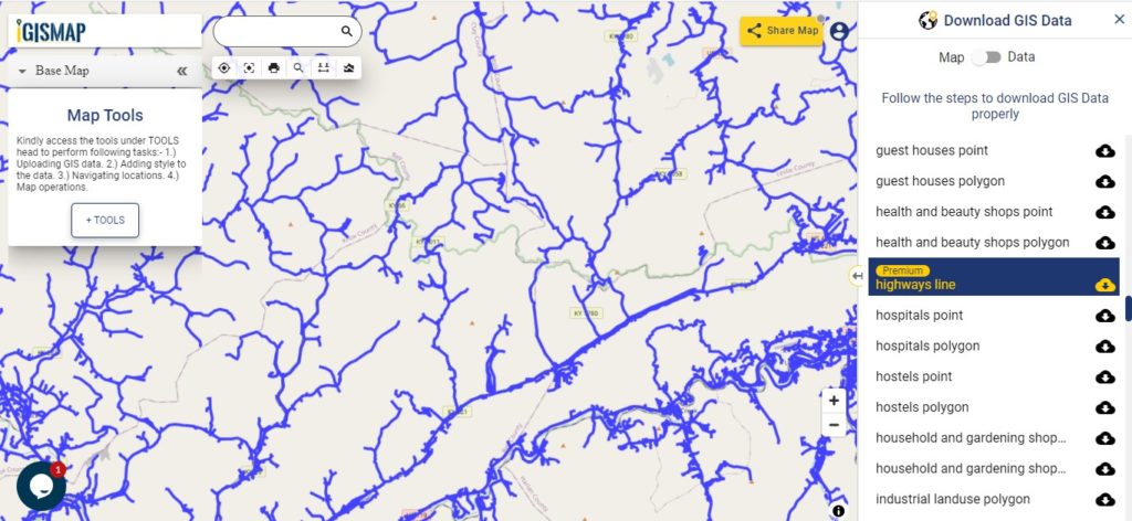 Download Kentucky State GIS Maps - Boundary, Counties, Rail, highway