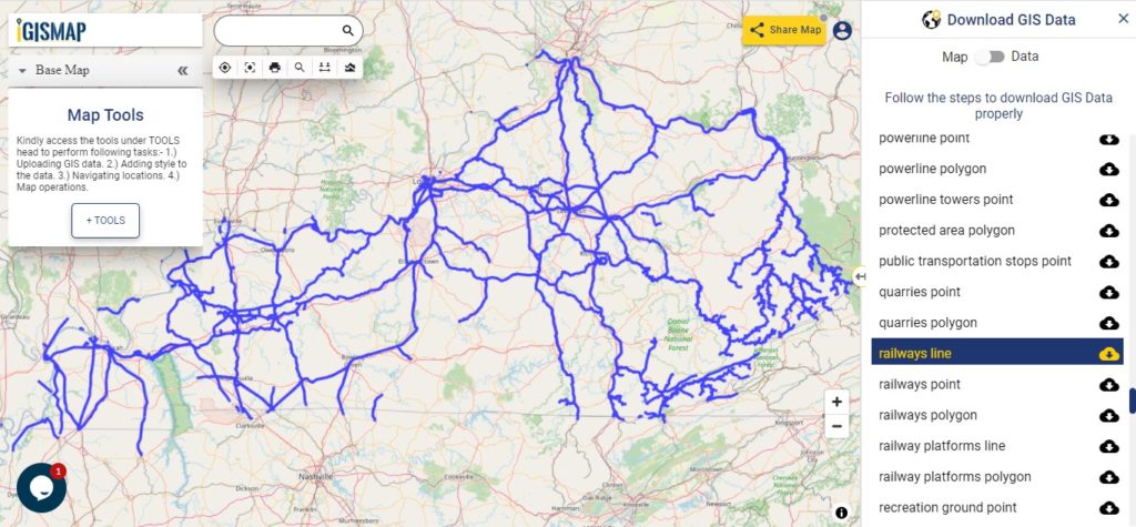 Download Kentucky State Gis Maps Boundary Counties Rail Highway 5525