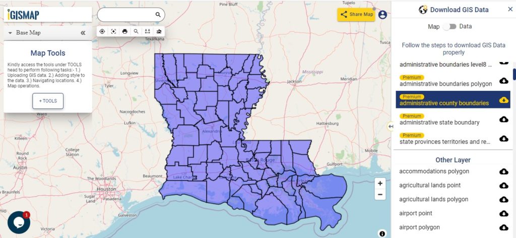Louisiana Parish Map - GIS Geography