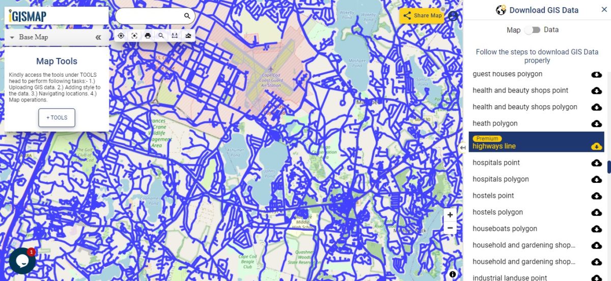 Download U.S. State Massachusetts GIS Data Boundary, Counties, Rail