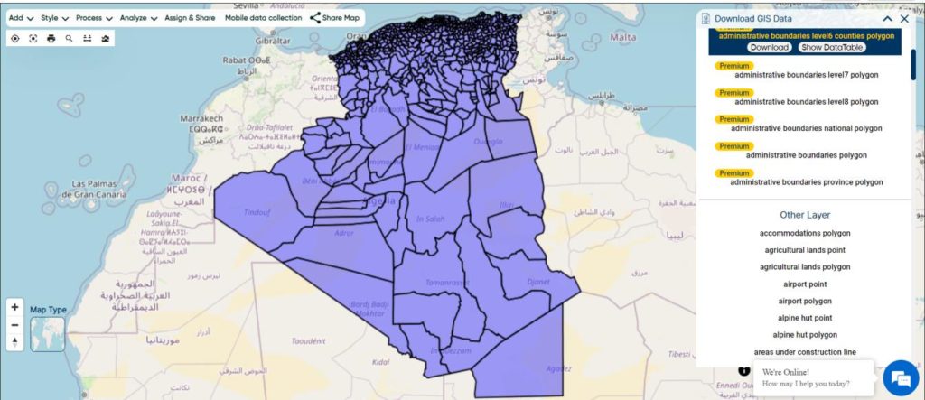 Algeria Districts Boundaries