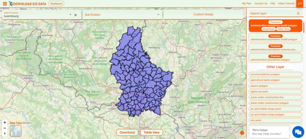 Download luxembourg Administrative Boundary GIS Data – National ...