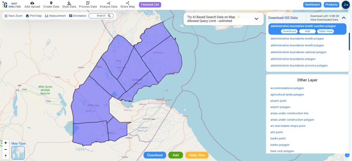 Download Djibouti Administrative Boundary GIS Data for – National ...