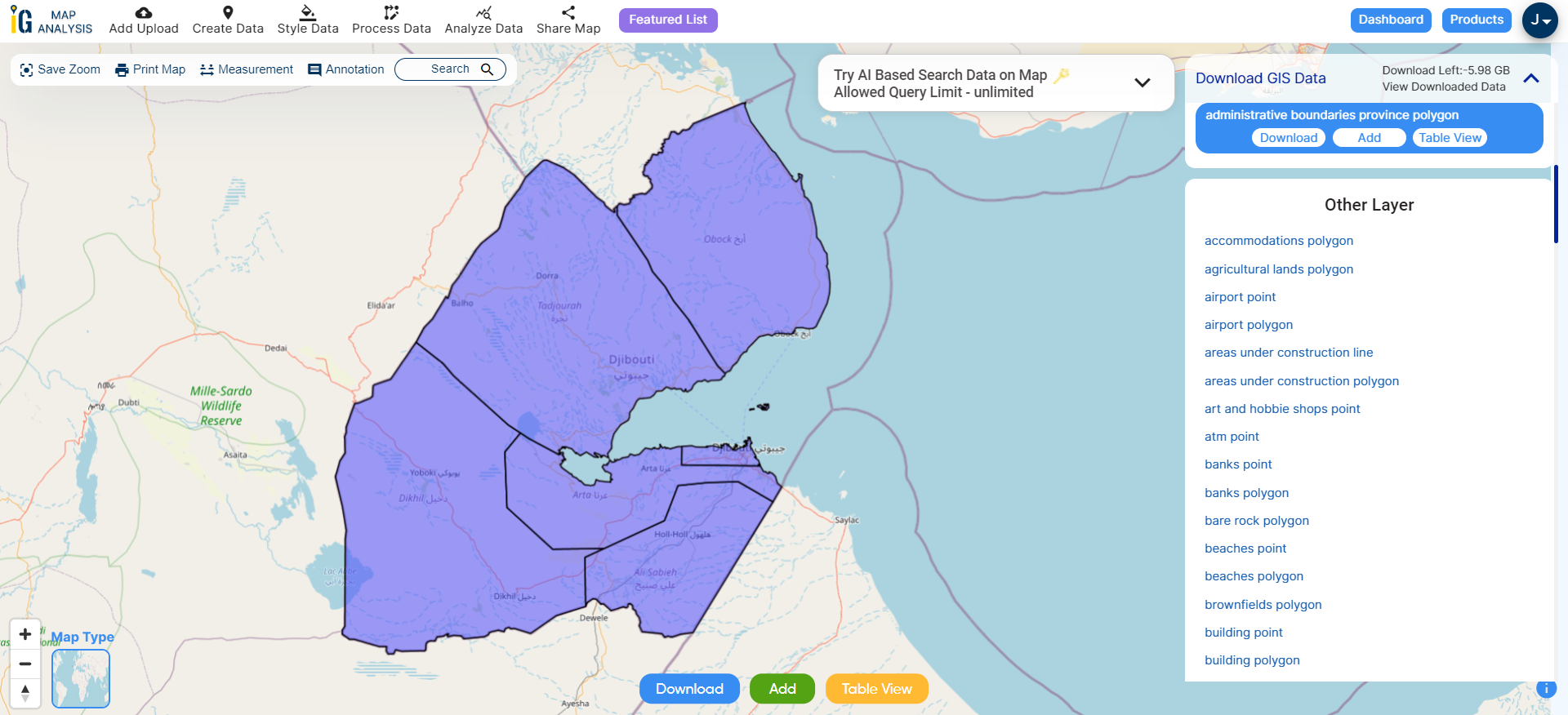 Download Djibouti Administrative Boundary GIS Data for – National ...