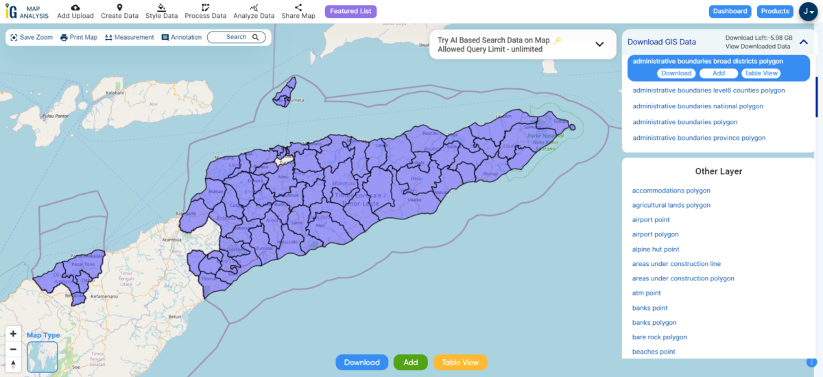 Download East Timor Administrative Boundary GIS Data for – National ...