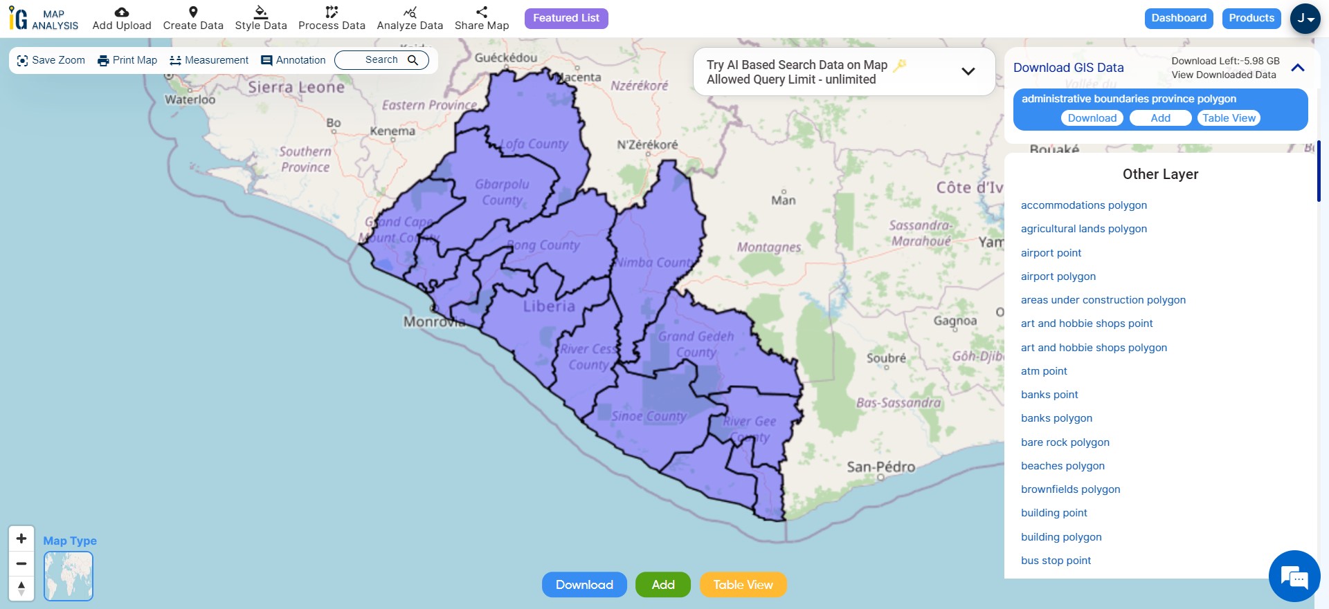 Download Liberia Administrative Boundary Shapefiles- GIS Data