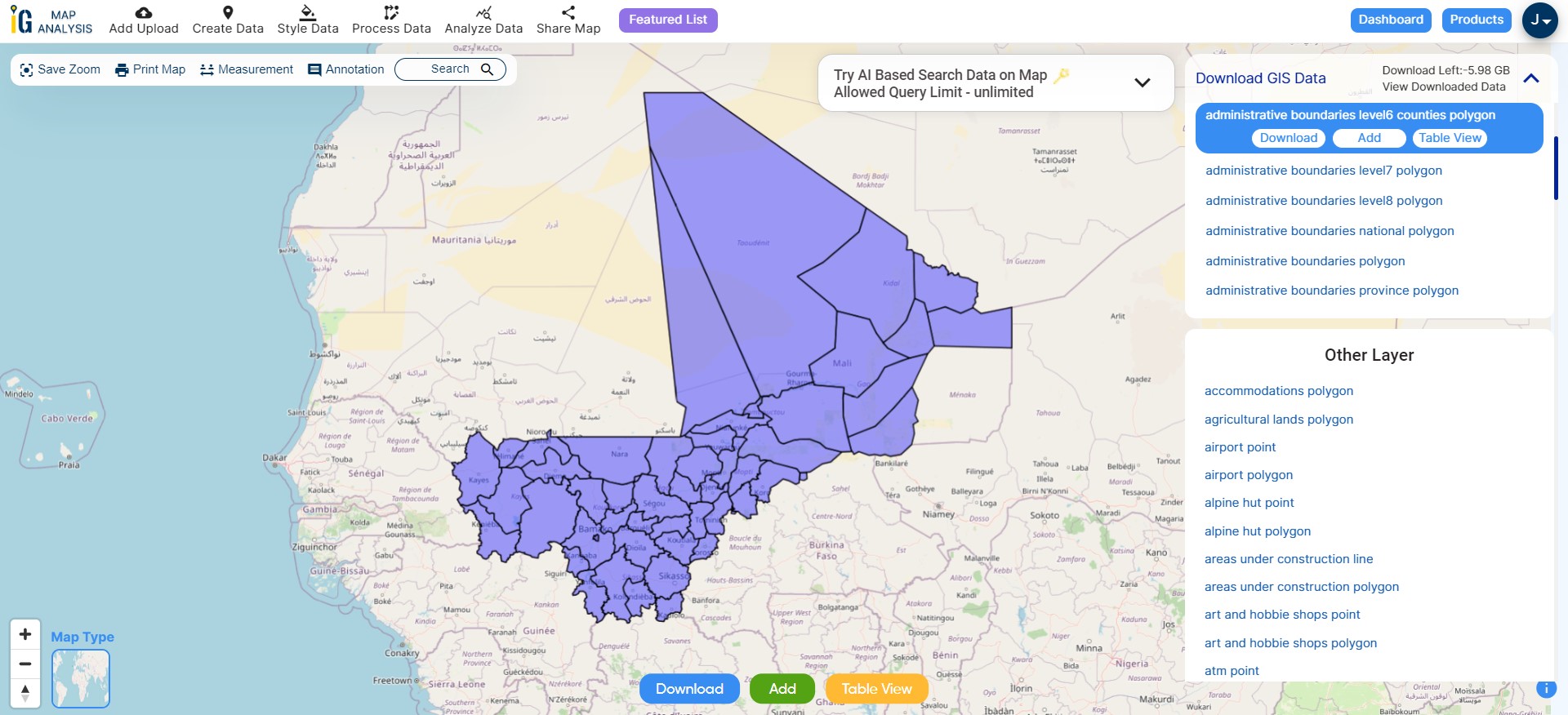 Download Mali Administrative Boundaries GIS Data – National, Regions ...