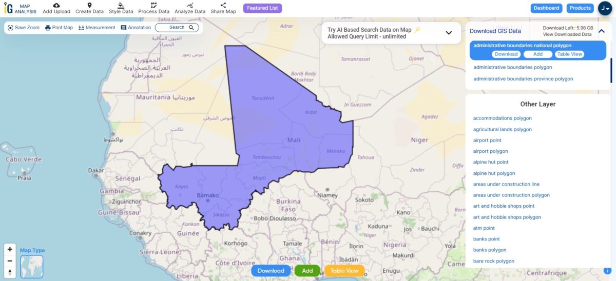 Download Mali Administrative Boundaries GIS Data – National, Regions ...