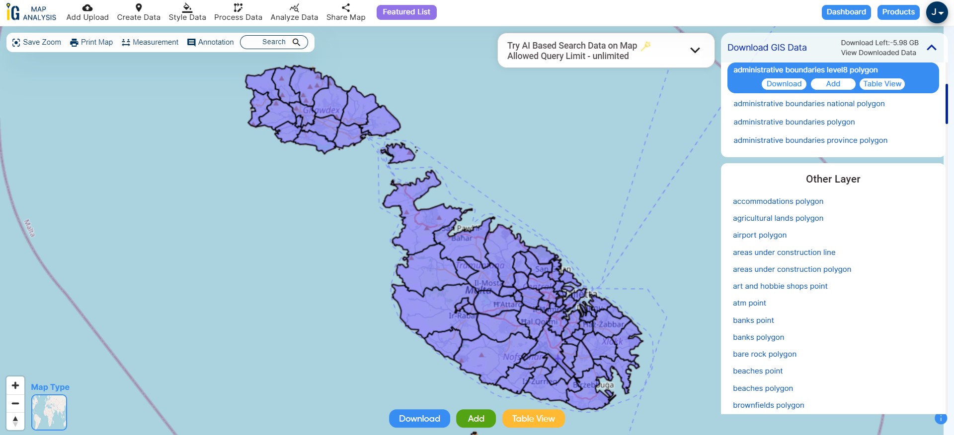 Download Malta Administrative Boundaries GIS Data – Regions, Local ...