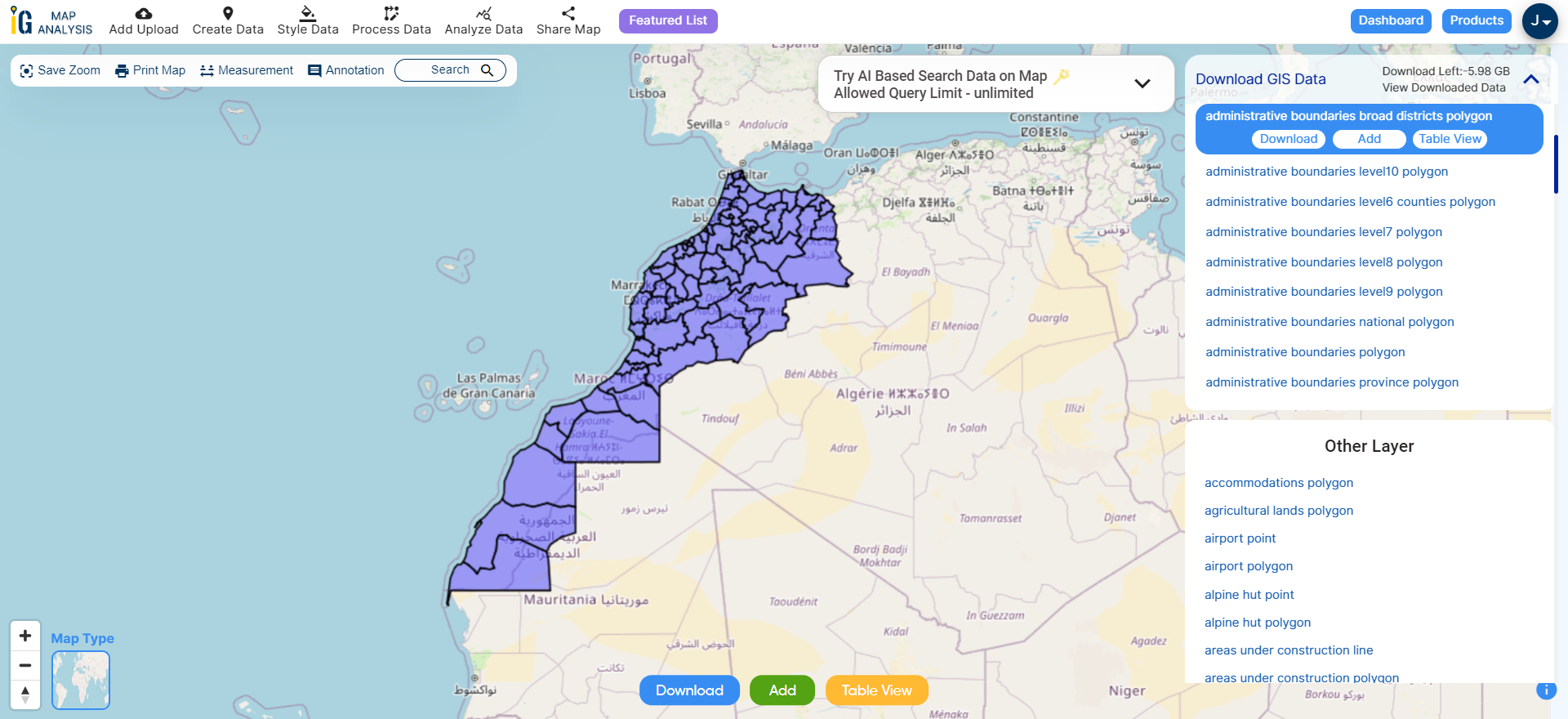 Download Morocco Administrative Boundary GIS Data for – National ...