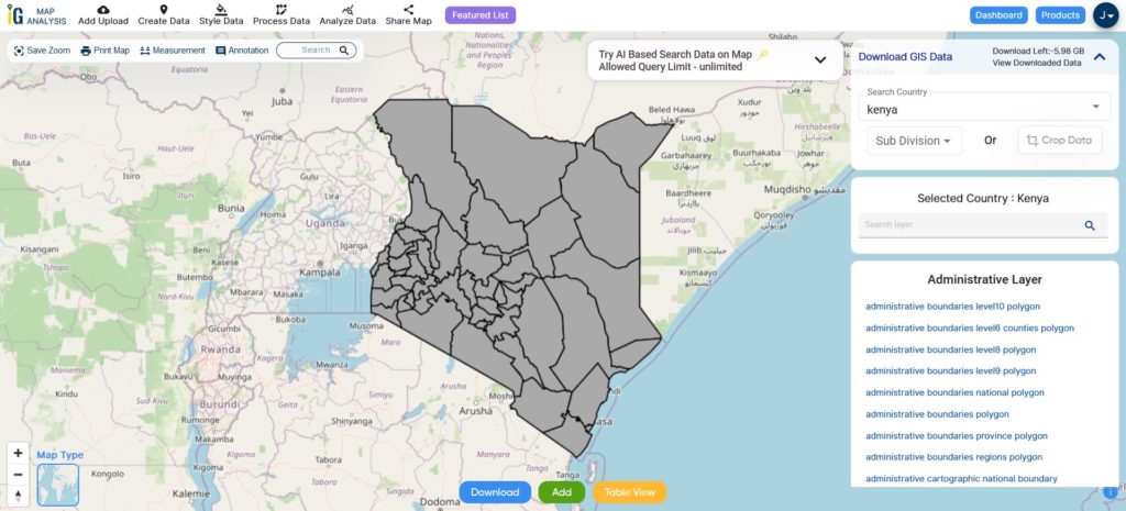 Kenya Counties Boundaries 
