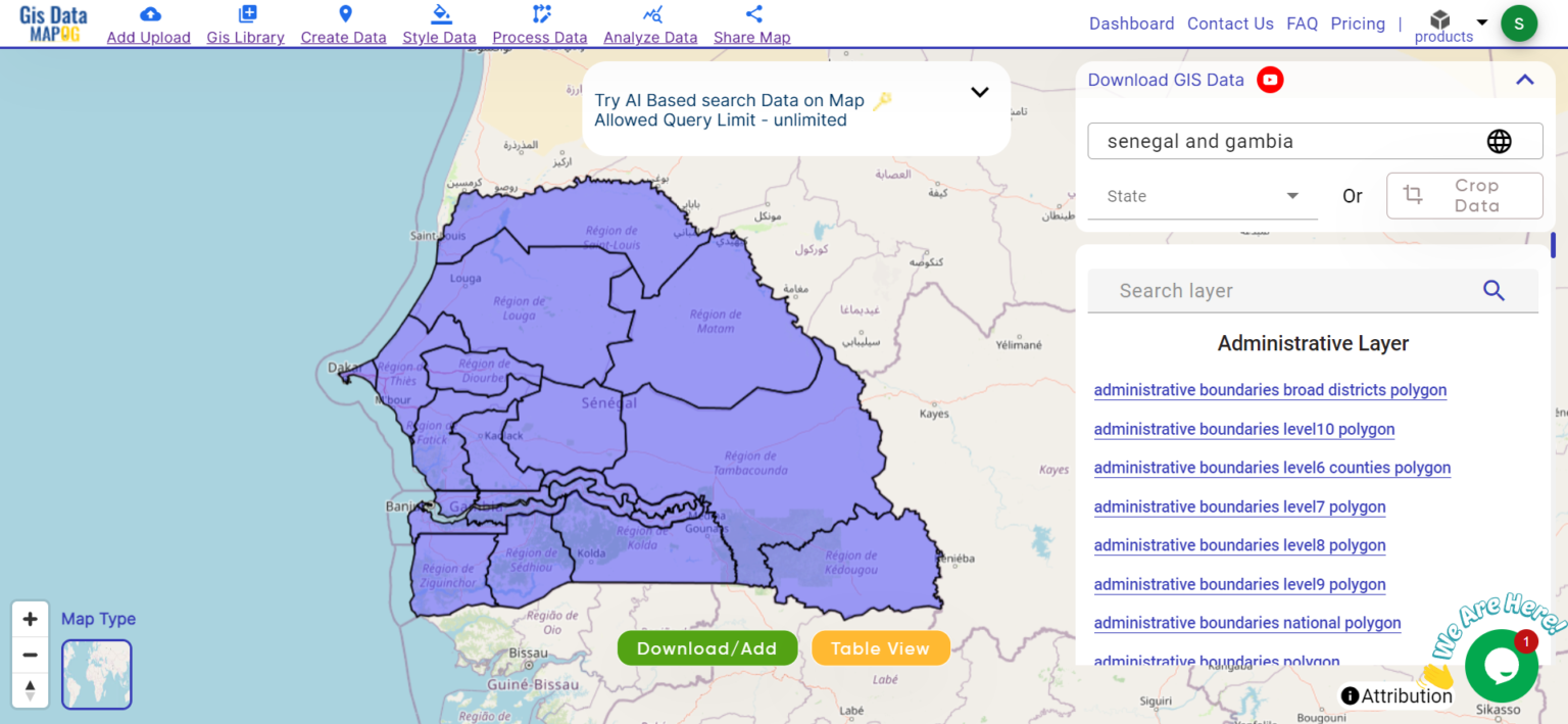 Download Senegal And Gambia Administrative Boundary GIS Data for ...