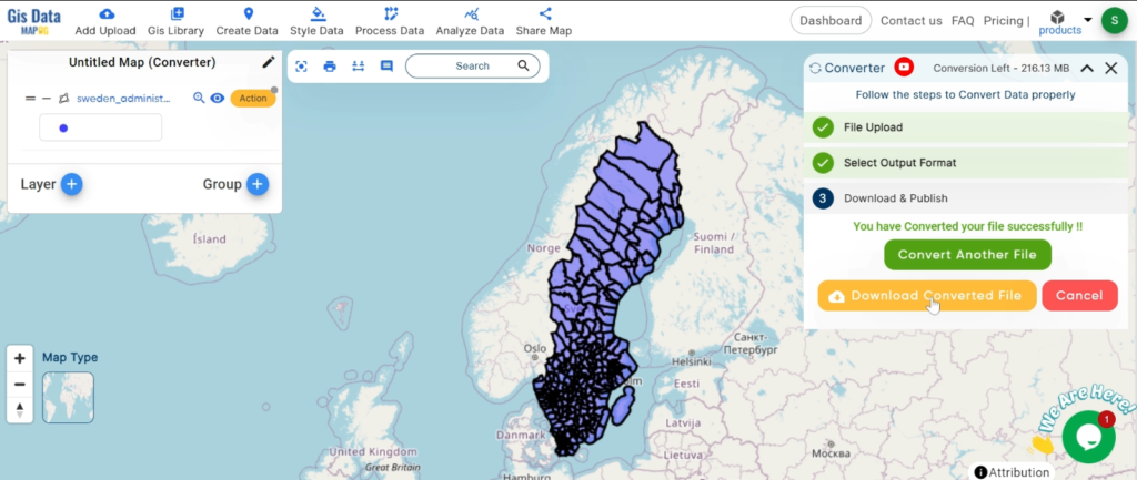 Converting KMZ to KML with MAPOG: Download the output file