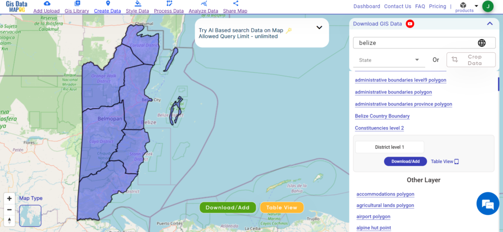 Download Belize Administrative Boundary GIS Data for – National, District and more