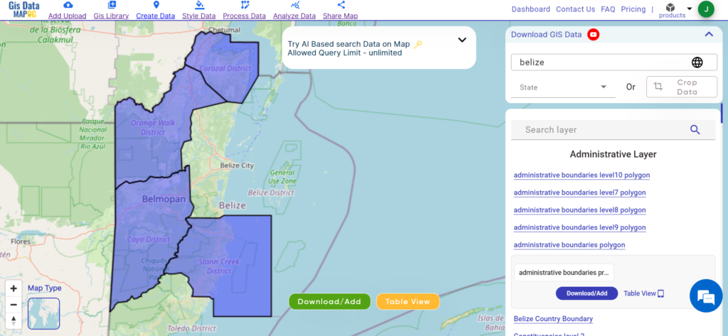 Download Belize Administrative Boundary GIS Data for – National, District and more