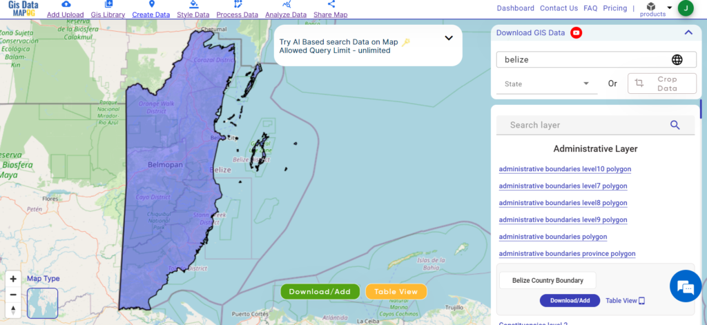 Download Belize Administrative Boundary GIS Data for – National, District and more