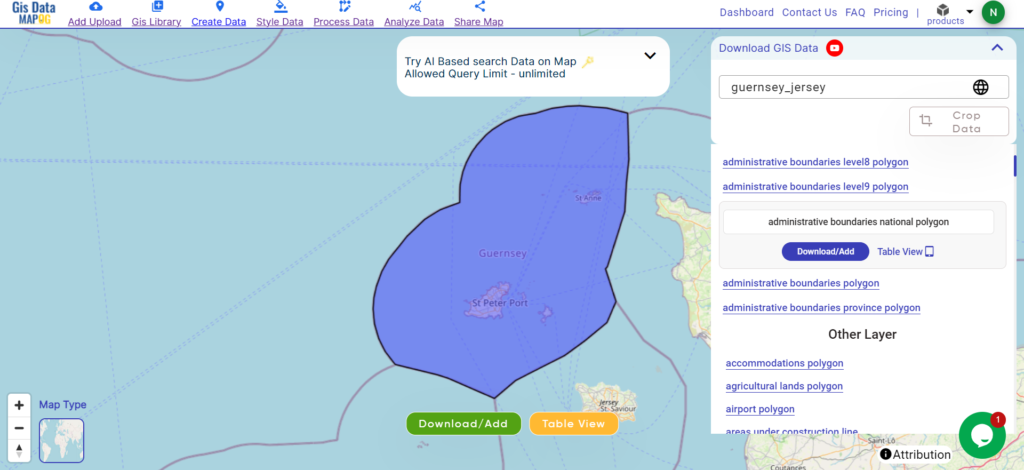 Guernsey Jersey GIS DATA