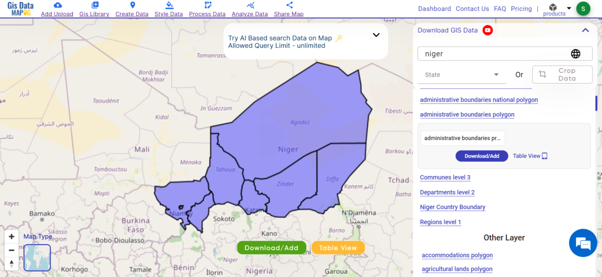 Download Niger Administrative Boundary GIS Data for – National ...