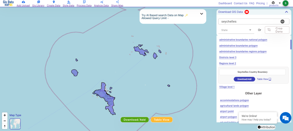 Seychelles National boundary gis data