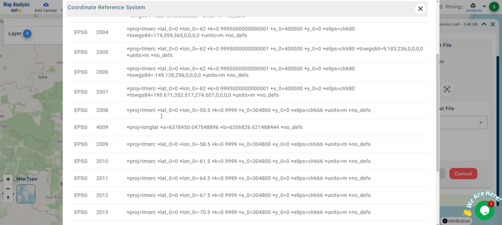 Set the CRS (Coordinate Reference System)-Converting KML to TopoJSON with MAPOG