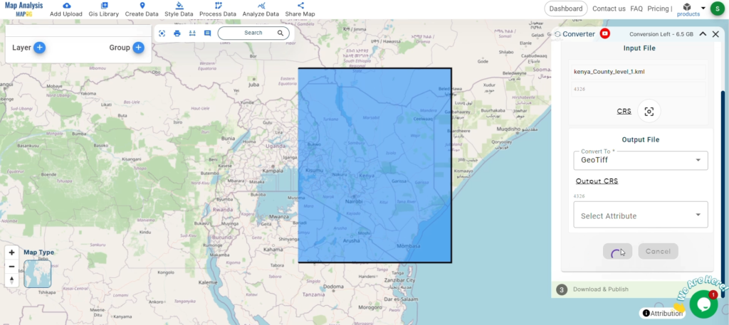 Start the Conversion Process-Converting KML to GeoTIFF with MAPOG