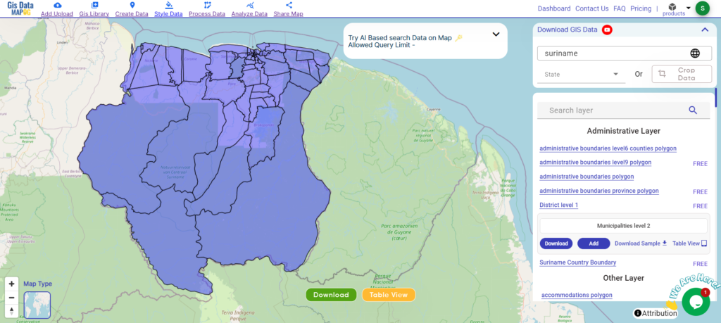 Suriname Municipalities