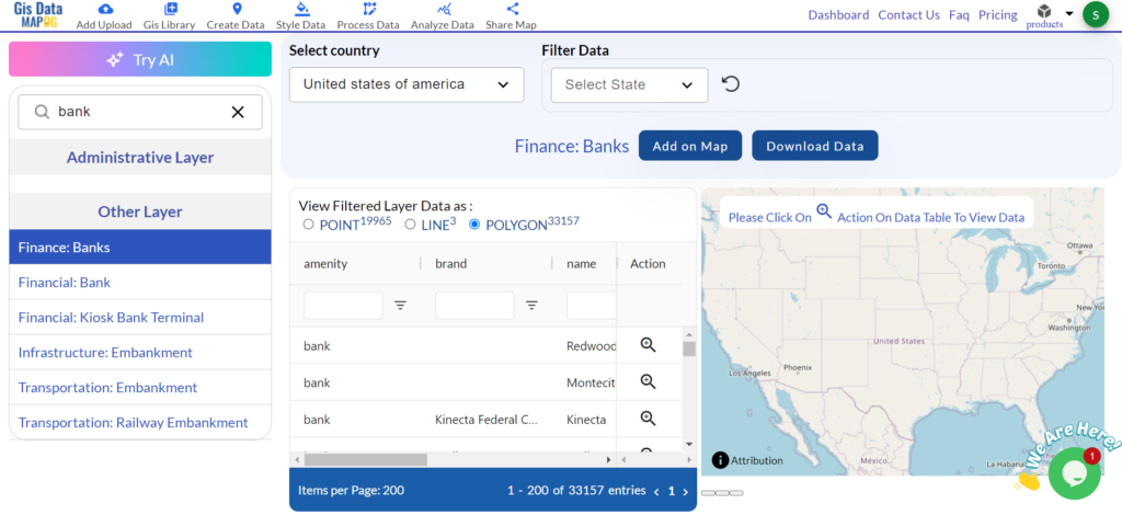 Select the Country and Search for ‘Bank Data’ 