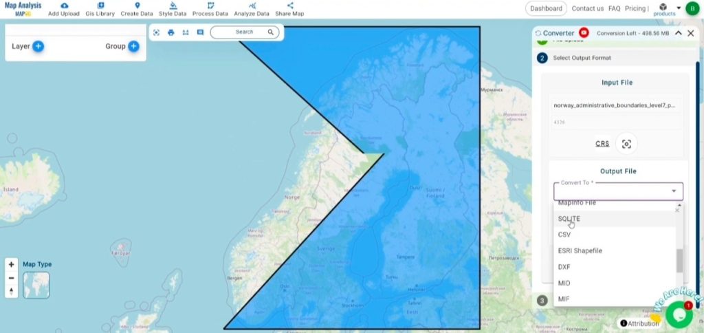 Converting GeoJSON to SQLITE Online