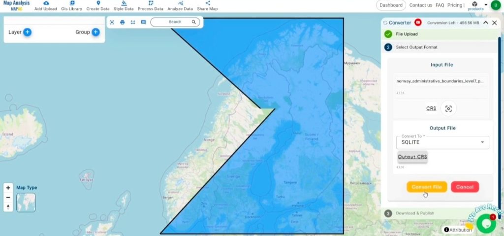 Converting GeoJSON to SQLITE Online