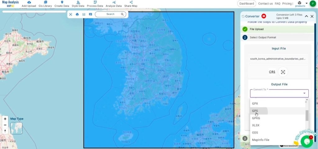 Converting DXF to GPS Online.