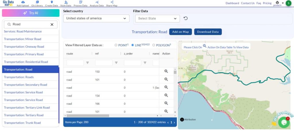 Download Road Data in Shapefile, KML, GeoJSON, and 15+ GIS Formats