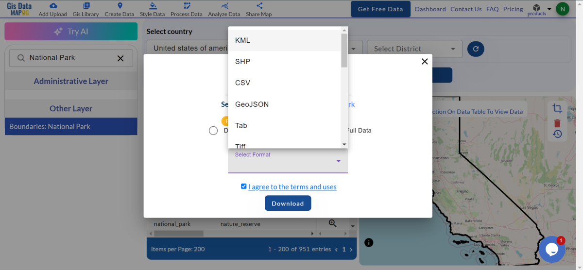 Download National Park Data in Shapefile, KML, MID +15 GIS Formats ...