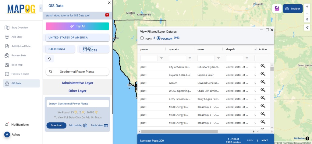 Download Geothermal Power Plants Data