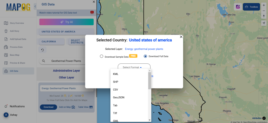 Download Geothermal Power Plants Data